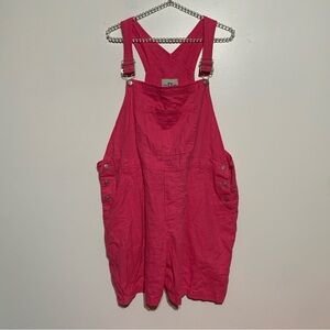 TY Wear vintage linen and cotton blend pink overall shorts XL